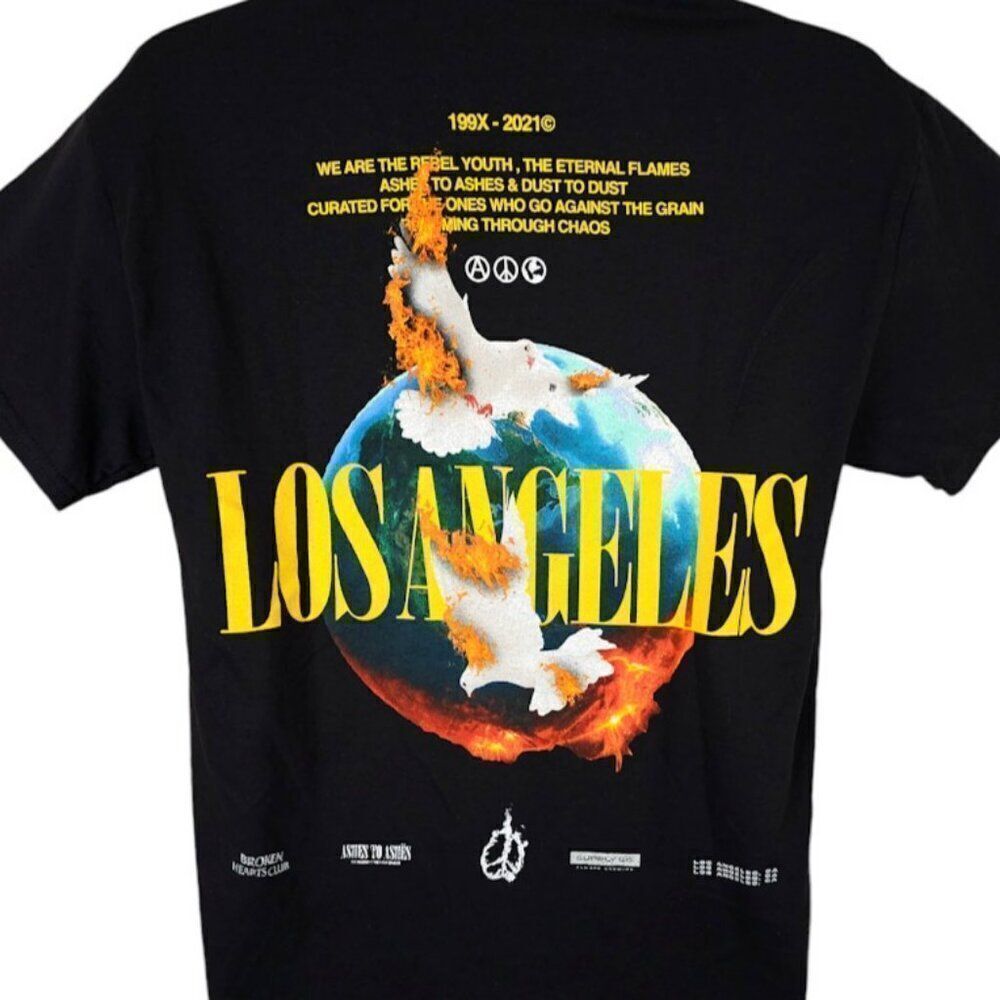 Civil Regime T Shirt Mens Size Medium Black World On Fire Ashes To Ashes